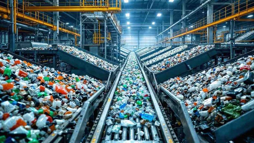 mesin conveyor pemilah sampah