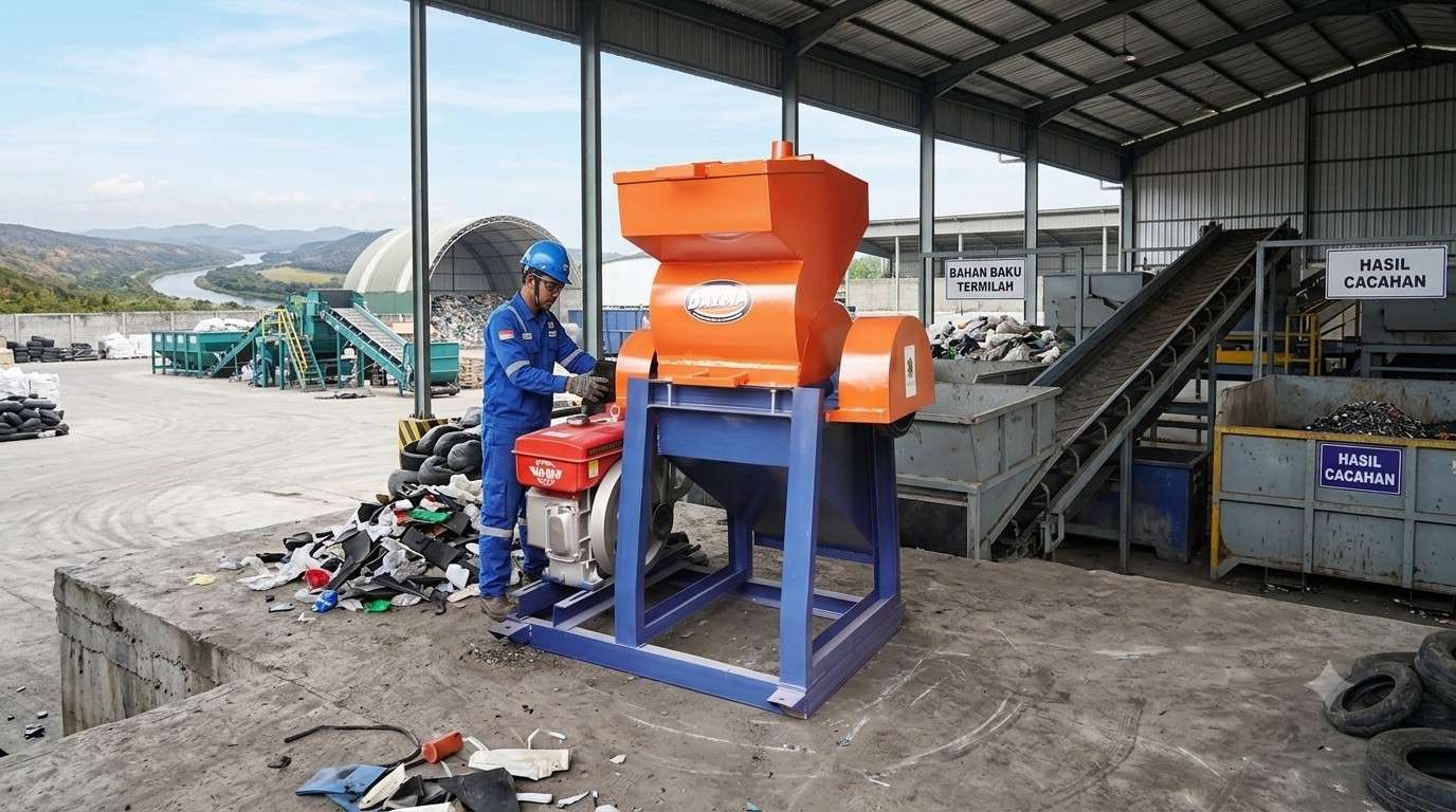 pemanfaatan hasil cacahan dari mesin pencacah limbah plastik